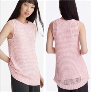 🔥 Lou & Grey pink crochet tank top medium NWT